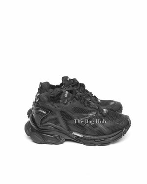 Balenciaga Black Matt Mesh Women's Runner Sneakers Size 39