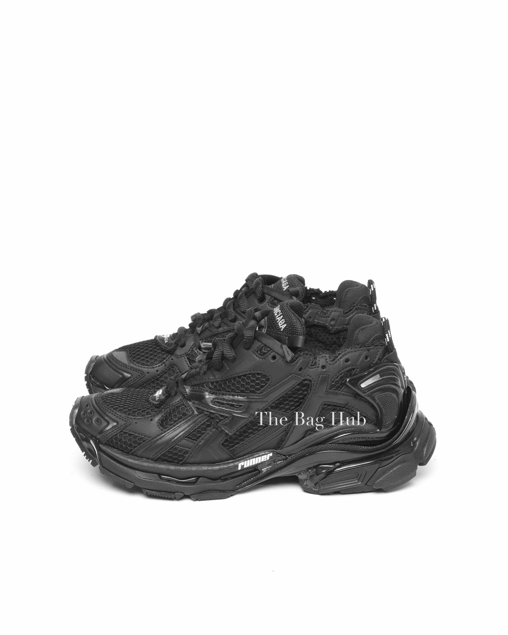 Balenciaga Black Matt Mesh Women's Runner Sneakers Size 39