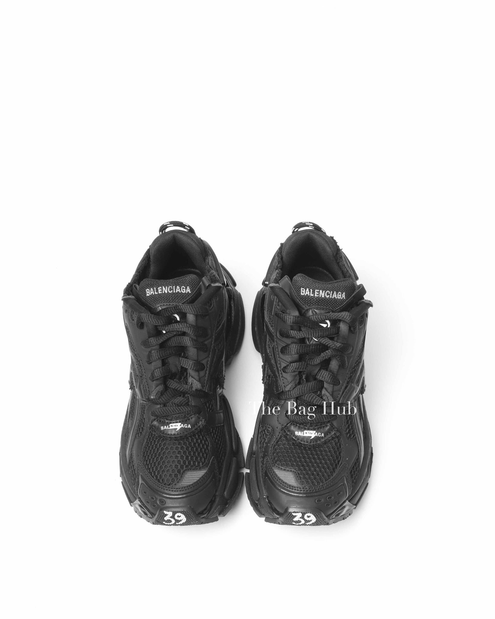Balenciaga Black Matt Mesh Women's Runner Sneakers Size 39