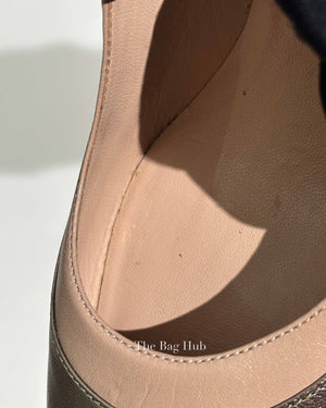Valentino Gold Leather Eyelet Love Latch Pointed Toe Pumps Size 37