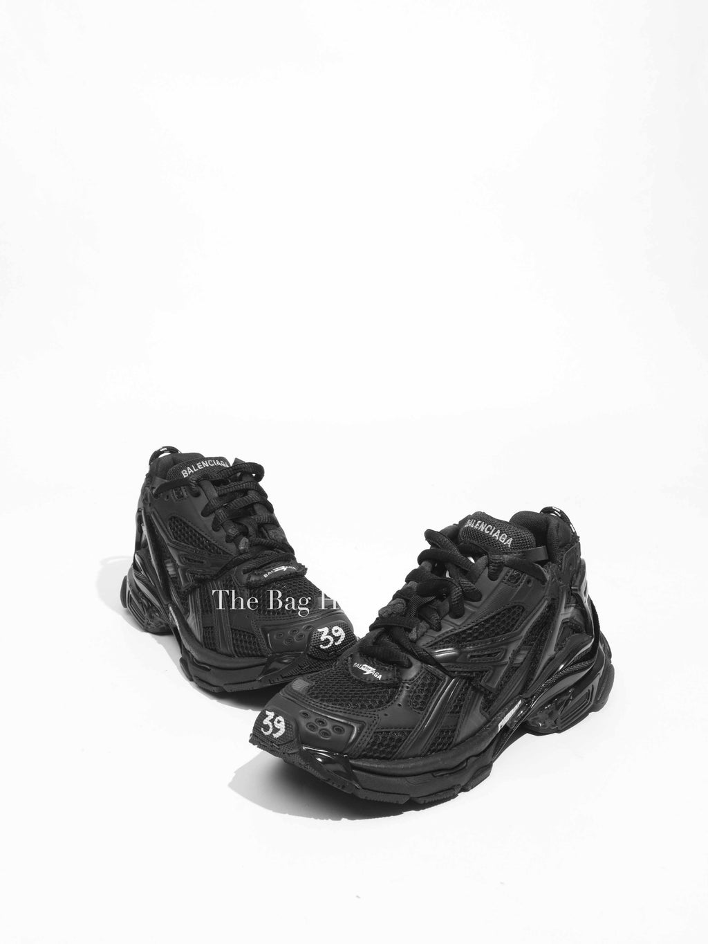 Balenciaga Black Matt Mesh Women's Runner Sneakers Size 39