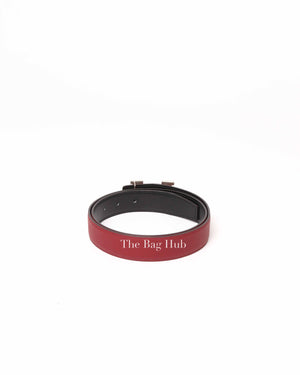 Hermes Maroon/Black Leather Reversible Constance Buckle Belt 32MM Size 85