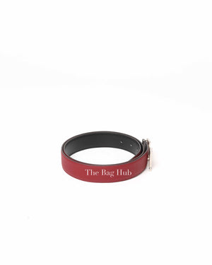 Hermes Maroon/Black Leather Reversible Constance Buckle Belt 32MM Size 85