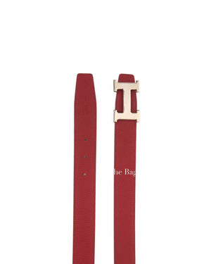 Hermes Maroon/Black Leather Reversible Constance Buckle Belt 32MM Size 85