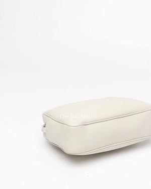 Saint Laurent White Leather Monogram Small Camera Bag