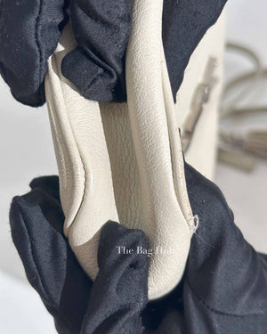 Saint Laurent White Leather Monogram Small Camera Bag