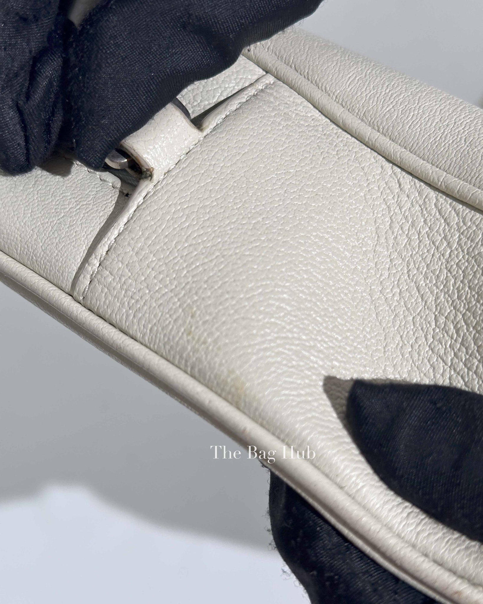 Saint Laurent White Leather Monogram Small Camera Bag