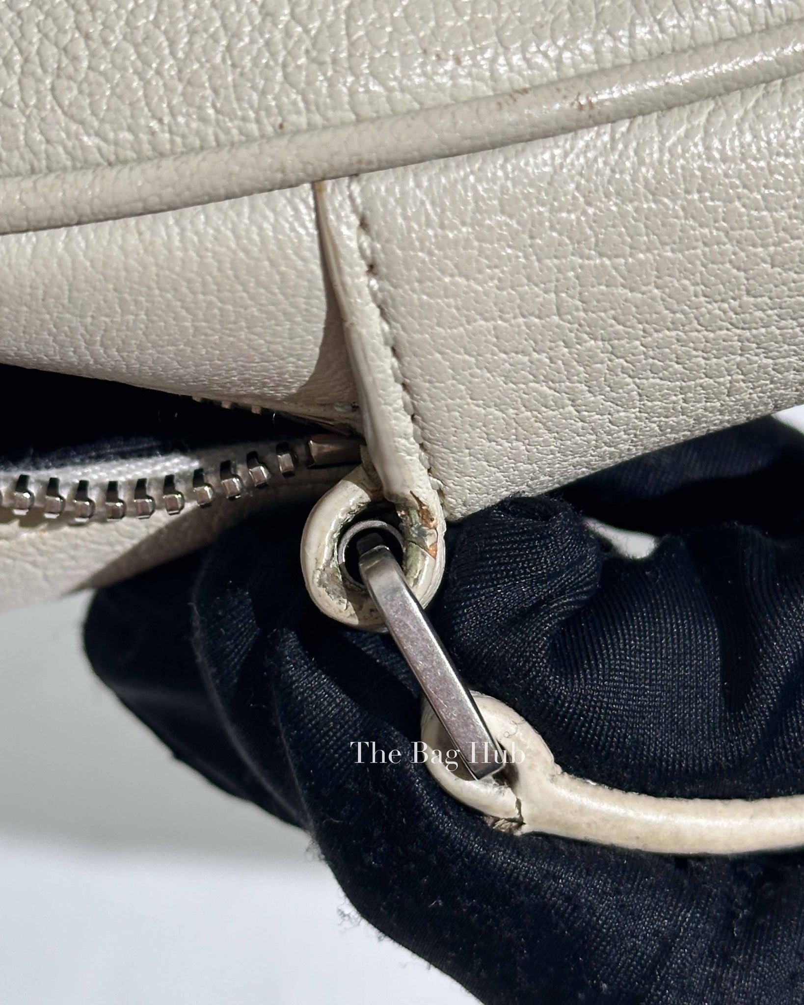 Saint Laurent White Leather Monogram Small Camera Bag