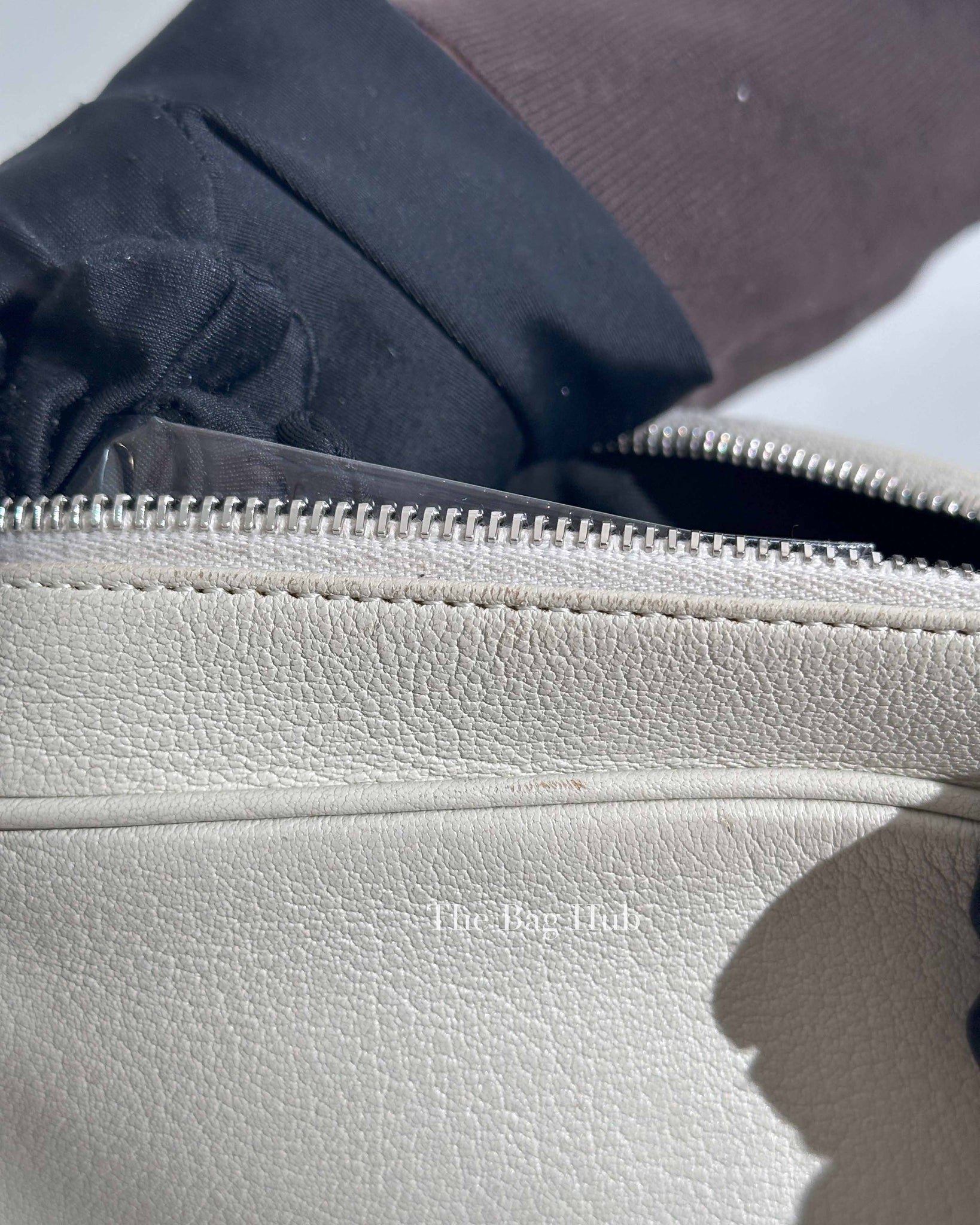 Saint Laurent White Leather Monogram Small Camera Bag