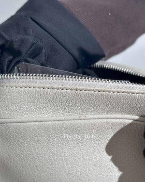 Saint Laurent White Leather Monogram Small Camera Bag