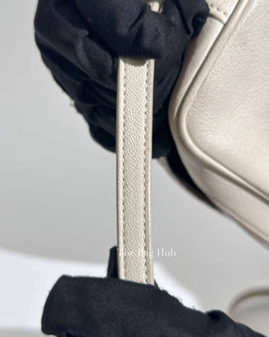 Saint Laurent White Leather Monogram Small Camera Bag