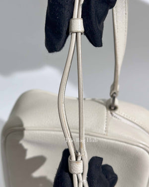 Saint Laurent White Leather Monogram Small Camera Bag