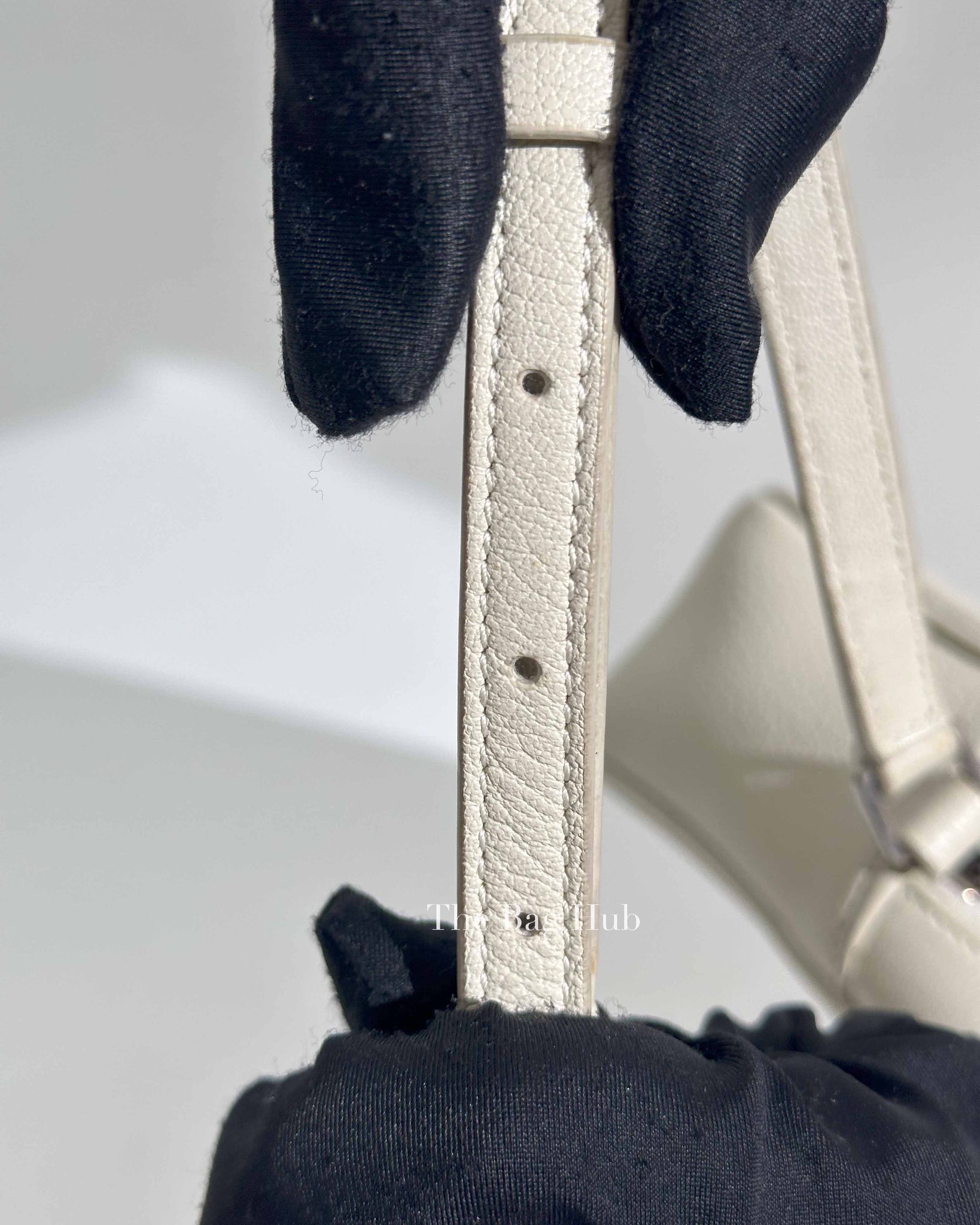 Saint Laurent White Leather Monogram Small Camera Bag