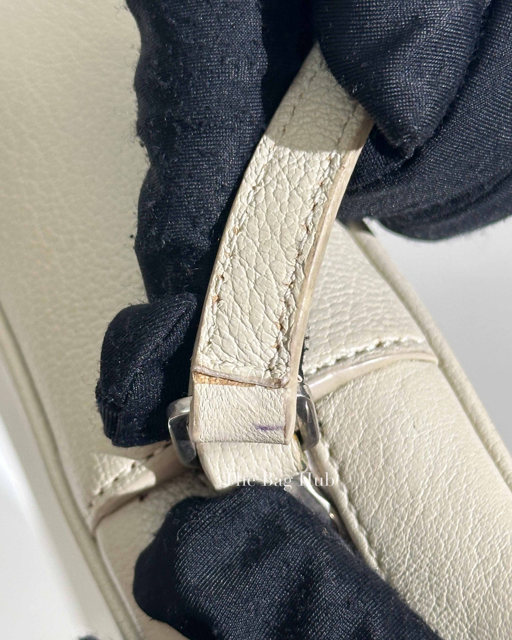 Saint Laurent White Leather Monogram Small Camera Bag