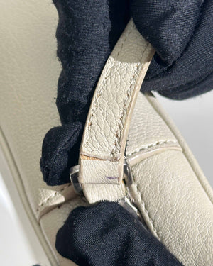 Saint Laurent White Leather Monogram Small Camera Bag