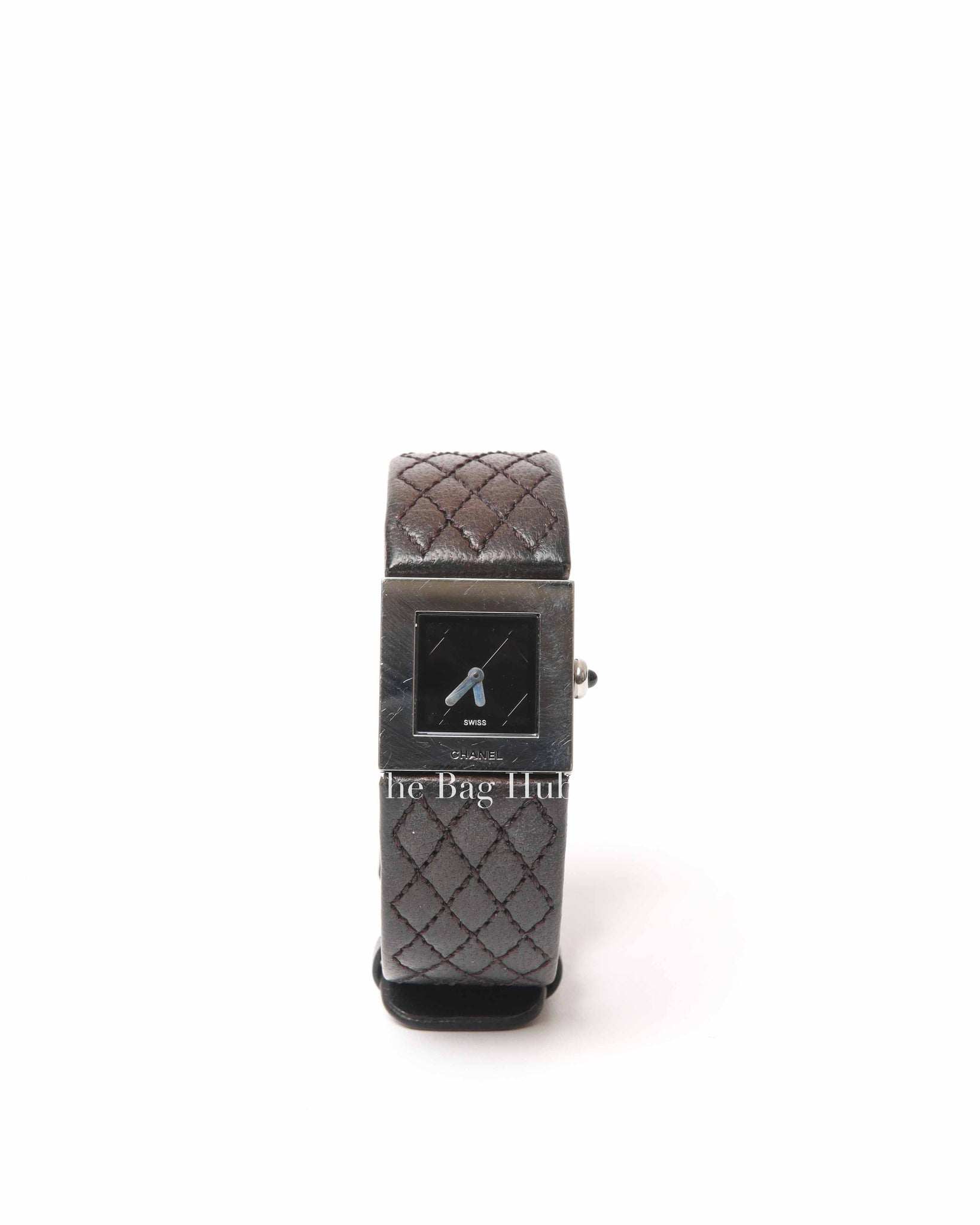 Chanel Black/Silver Leather Matrasse Watch