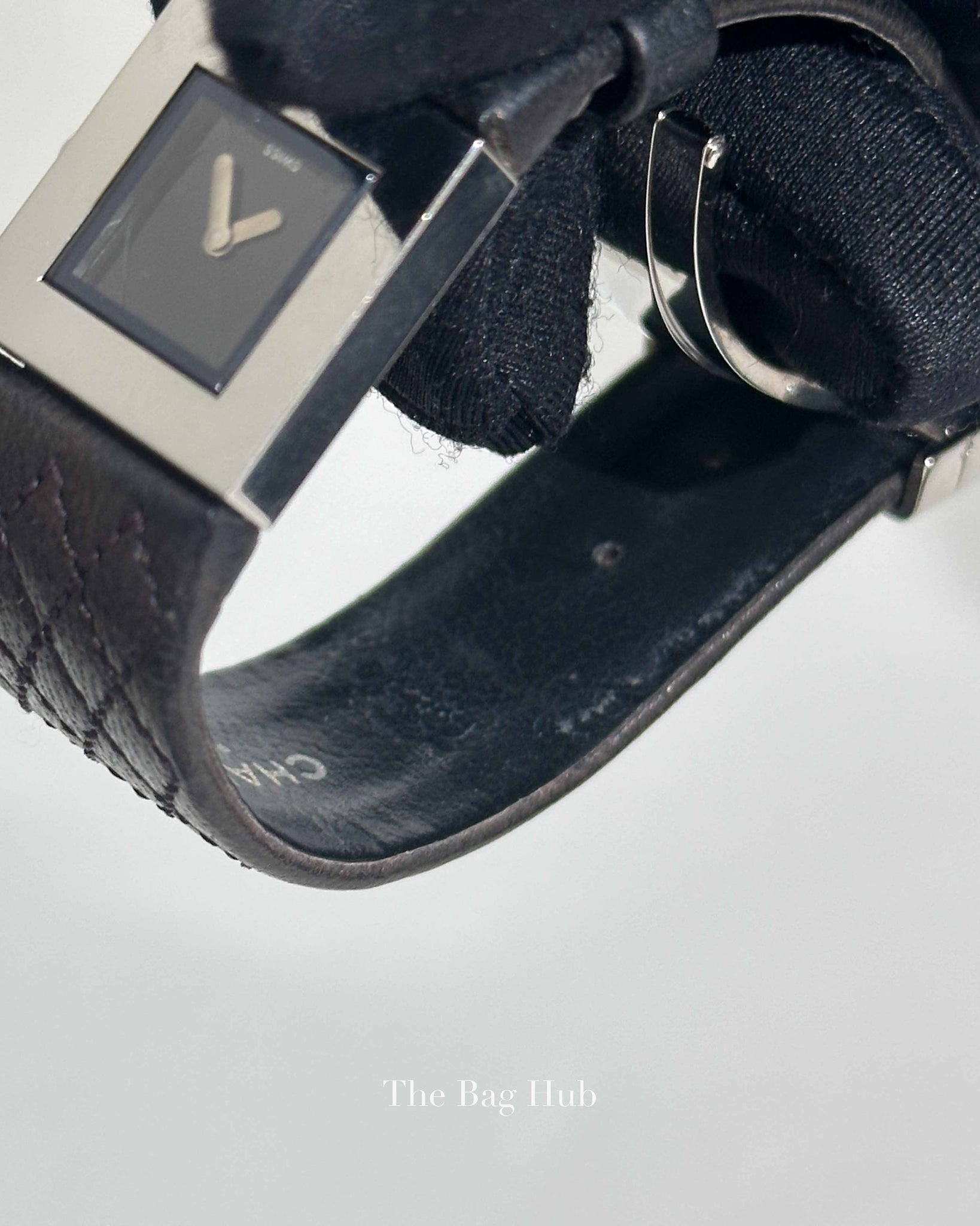 Chanel Black/Silver Leather Matrasse Watch