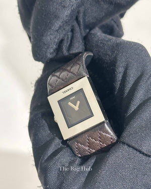Chanel Black/Silver Leather Matrasse Watch