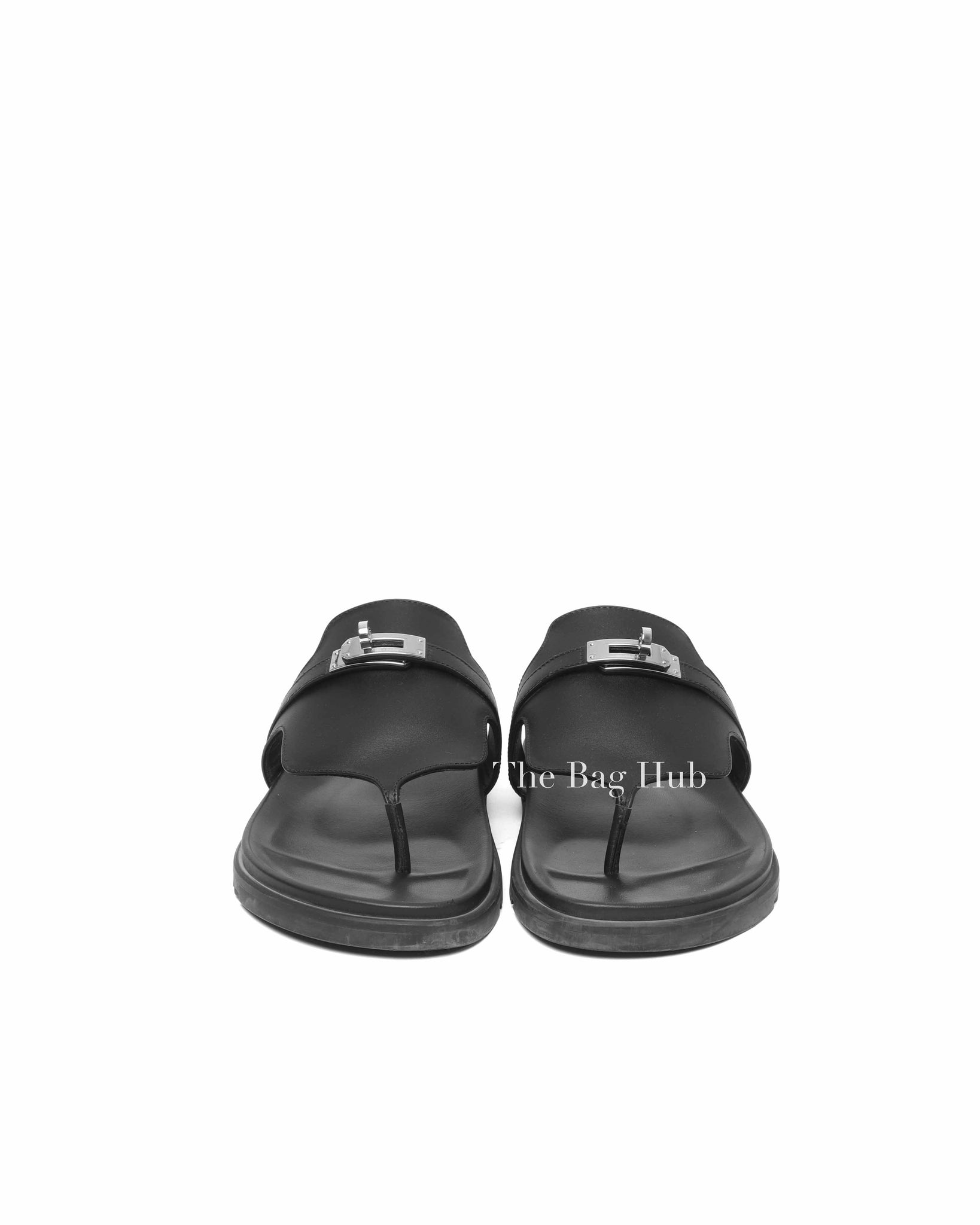 Hermes Black Calfskin Empire Sandals Size 40