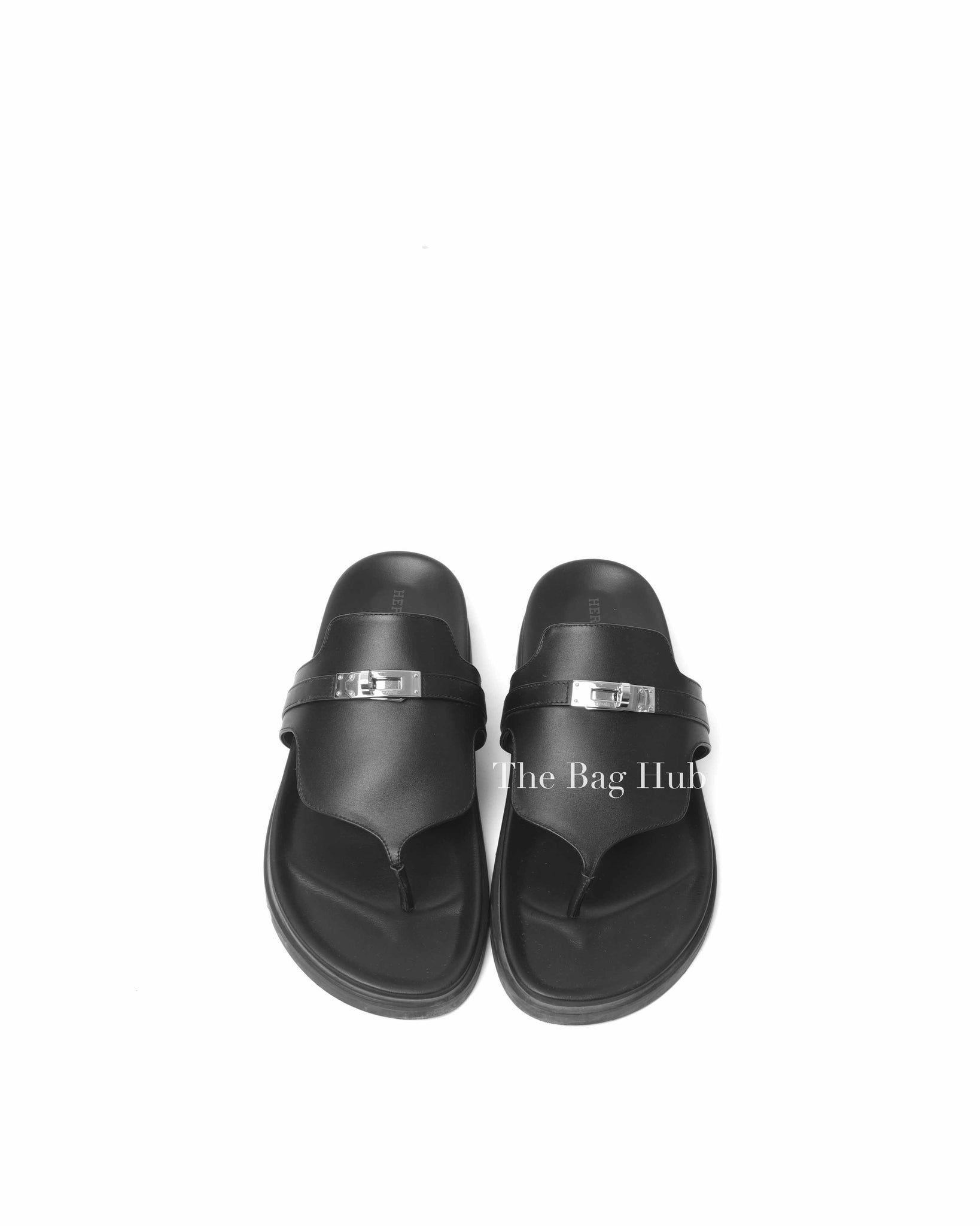Hermes Black Calfskin Empire Sandals Size 40