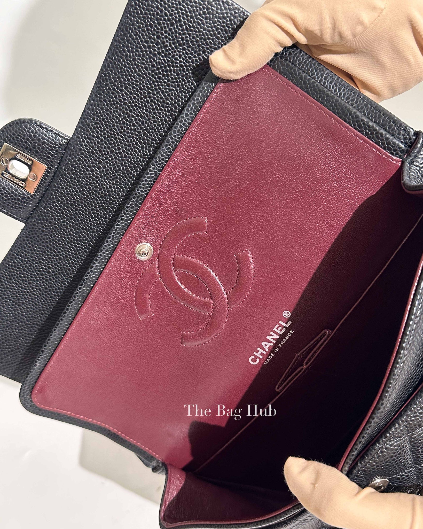 Chanel Black Caviar Medium Double Flap Bag SHW