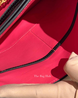 Valentino Black Deep Rose Leather Carmen Shoulder Bag