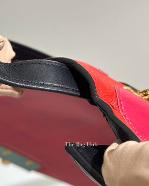 Valentino Black Deep Rose Leather Carmen Shoulder Bag