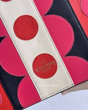 Valentino Black Deep Rose Leather Carmen Shoulder Bag