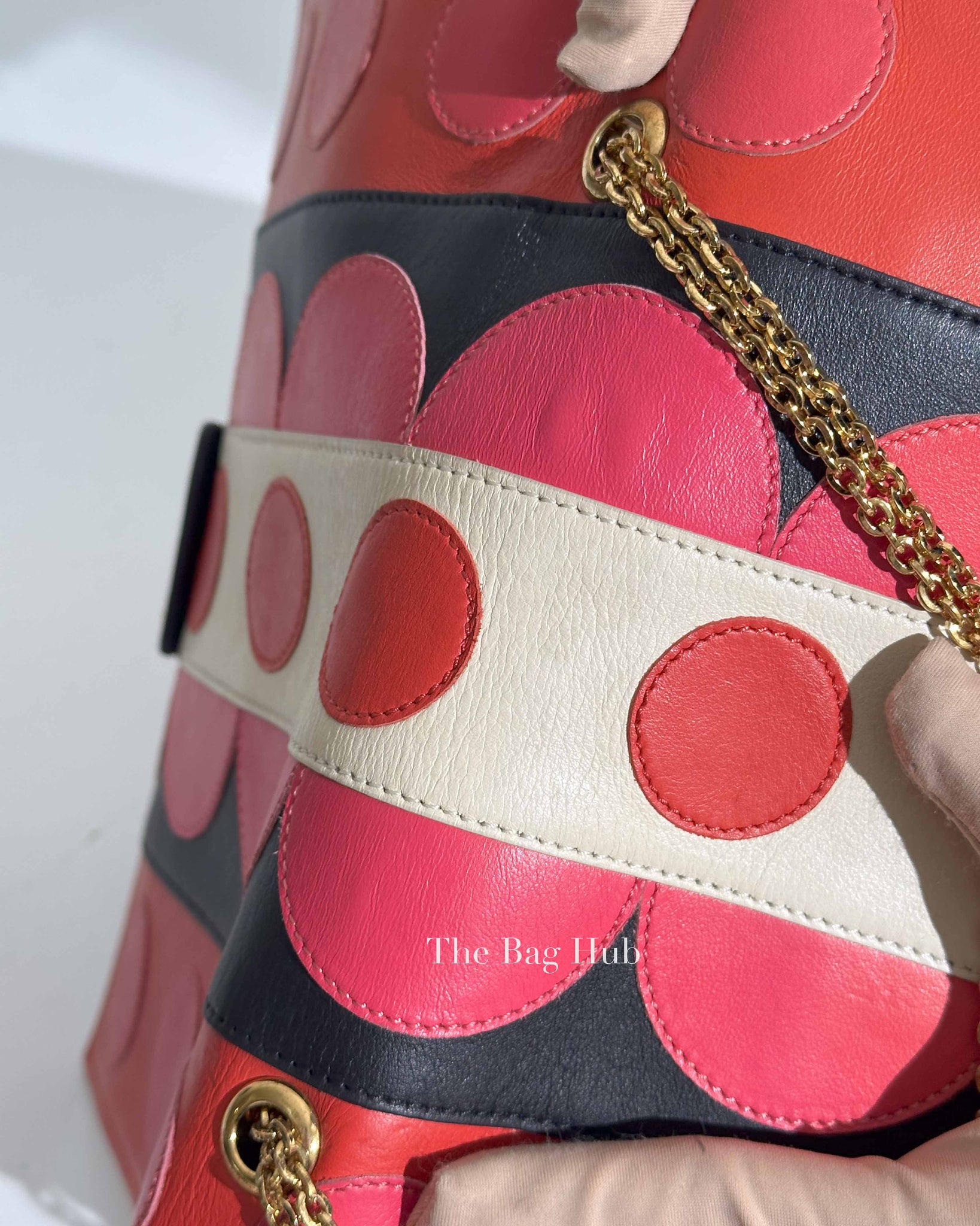 Valentino Black Deep Rose Leather Carmen Shoulder Bag