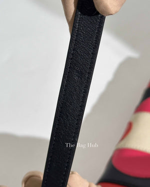 Valentino Black Deep Rose Leather Carmen Shoulder Bag
