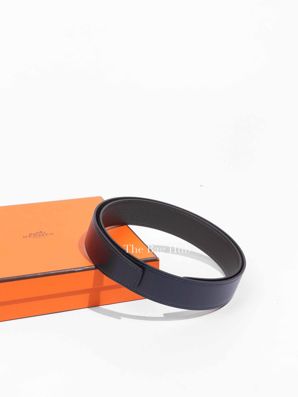 Hermes Blue/Black Reversible Belt Strap Size 80