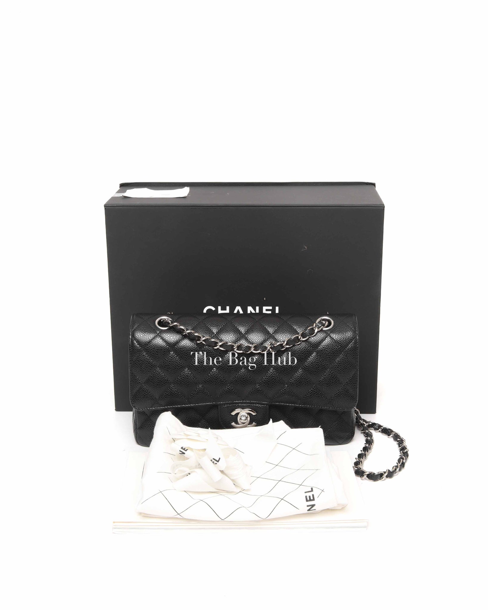 Chanel Black Caviar Medium Double Flap Bag SHW