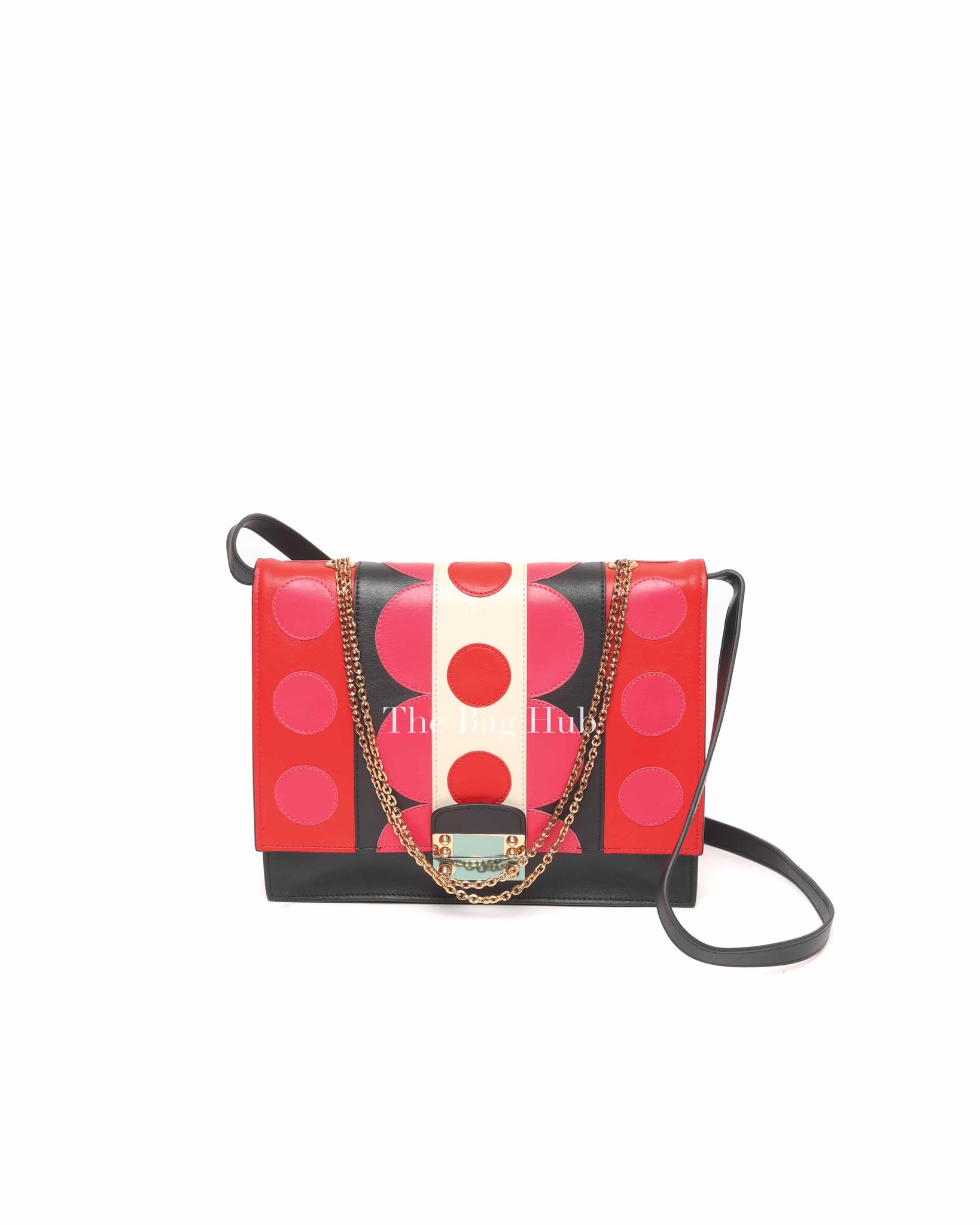 Valentino Black Deep Rose Leather Carmen Shoulder Bag