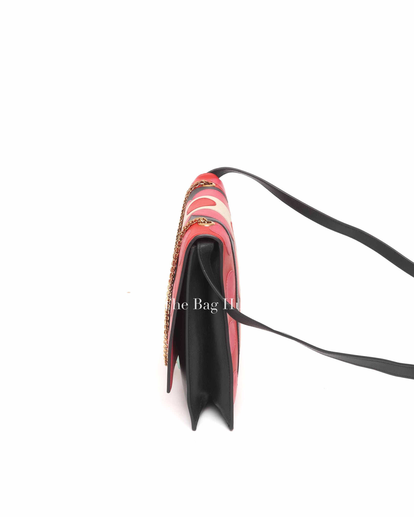 Valentino Black Deep Rose Leather Carmen Shoulder Bag