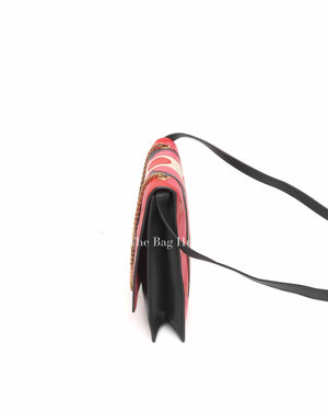 Valentino Black Deep Rose Leather Carmen Shoulder Bag