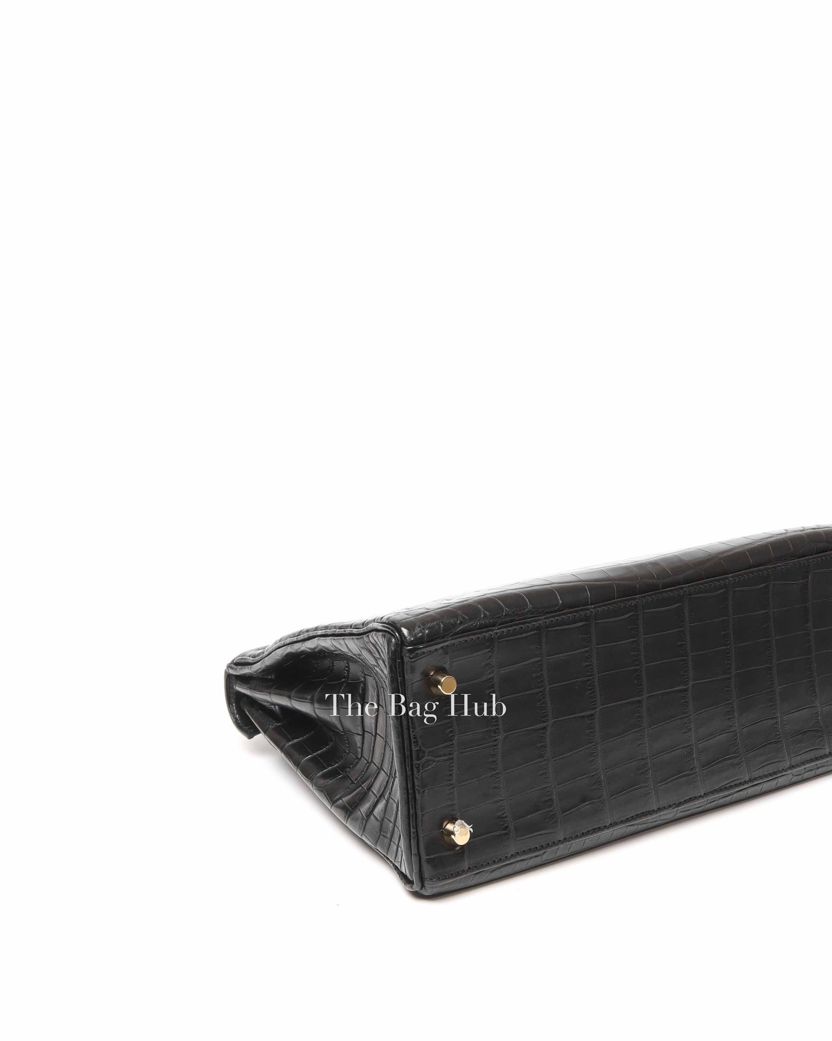 Hermes Noir Matte Niloticus Crocodile Kelly 28 Handbag GHW