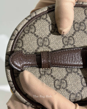 Gucci Beige Ebony Leather Canvas Monogram GG Supreme New Acero Web Ophidia Vanity Cosmetic Case