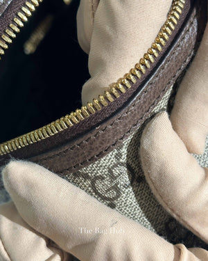 Gucci Beige Ebony Leather Canvas Monogram GG Supreme New Acero Web Ophidia Vanity Cosmetic Case