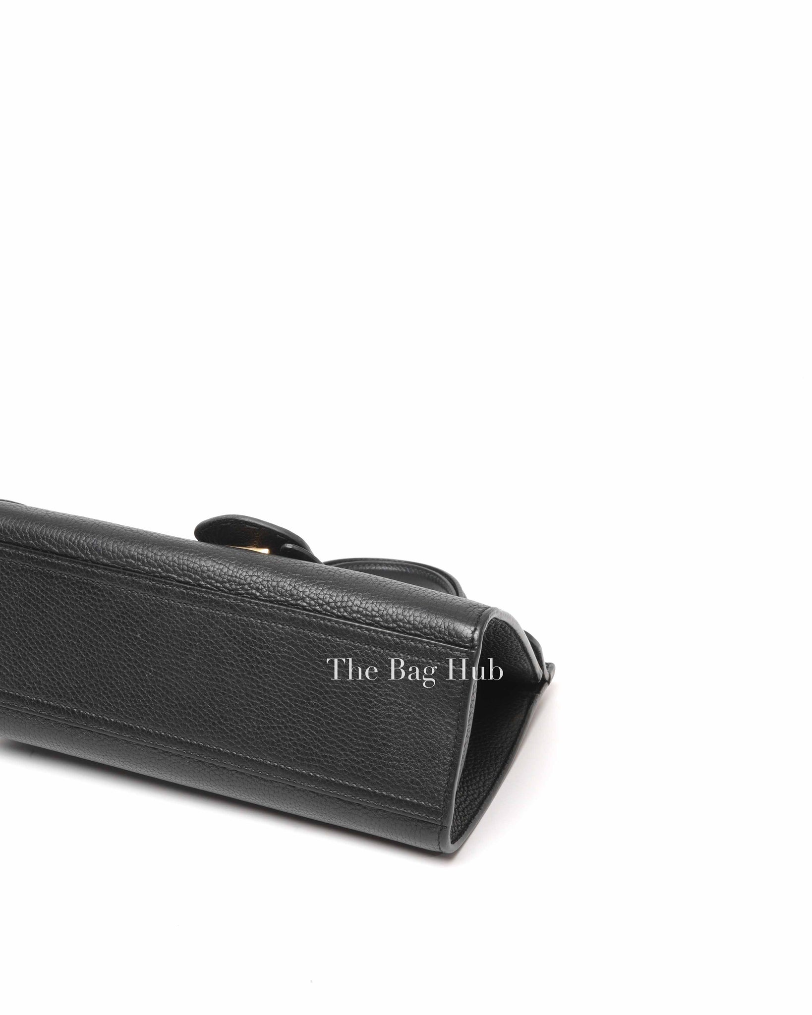 Gucci Black Leather GG Marmont Top Handle Bag