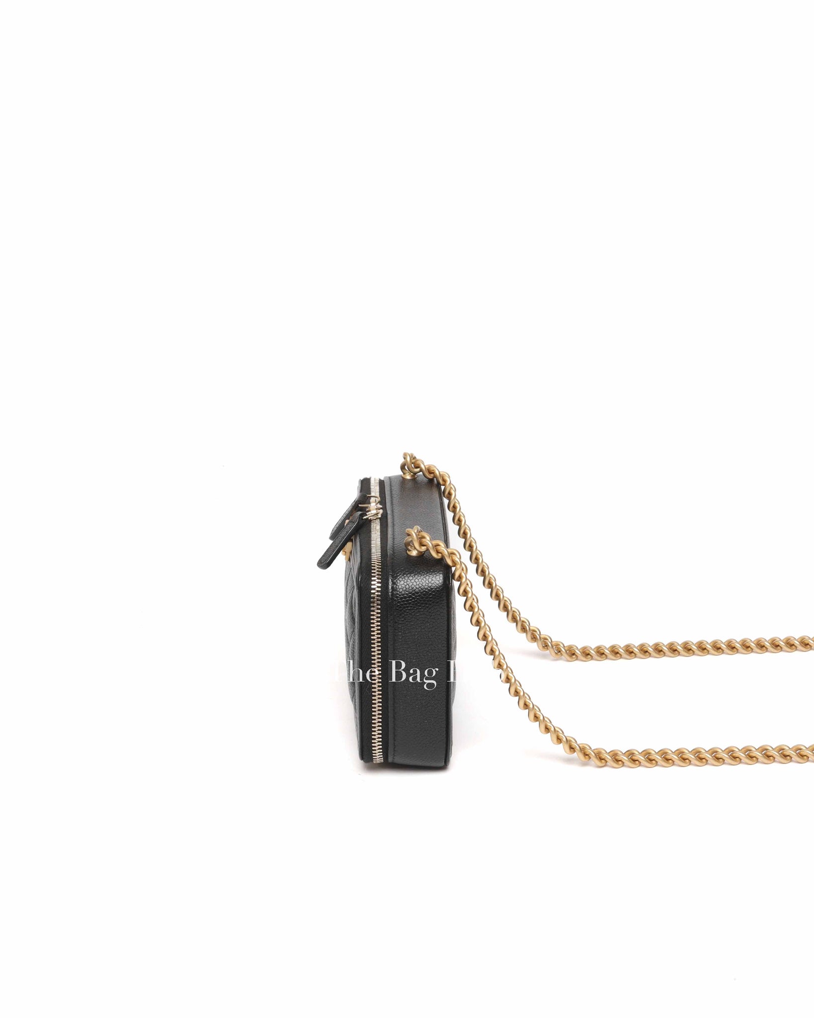 Chanel Black Caviar Boy Zip Around Wallet on Chain GHW
