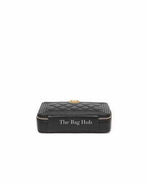 Chanel Black Caviar Boy Zip Around Wallet on Chain GHW