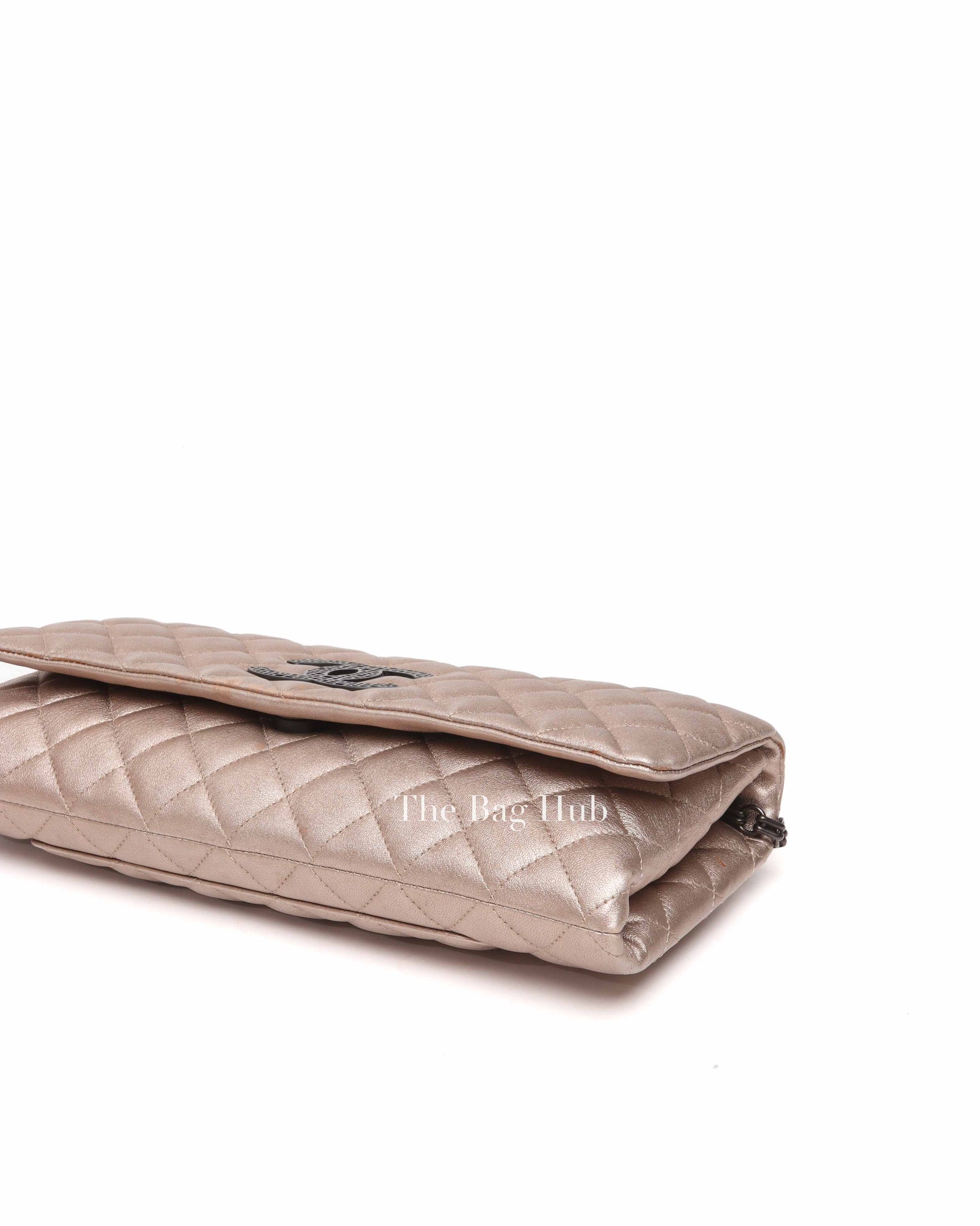 Chanel Metallic Quilted Leather Butterfly Chain Clutch Bag