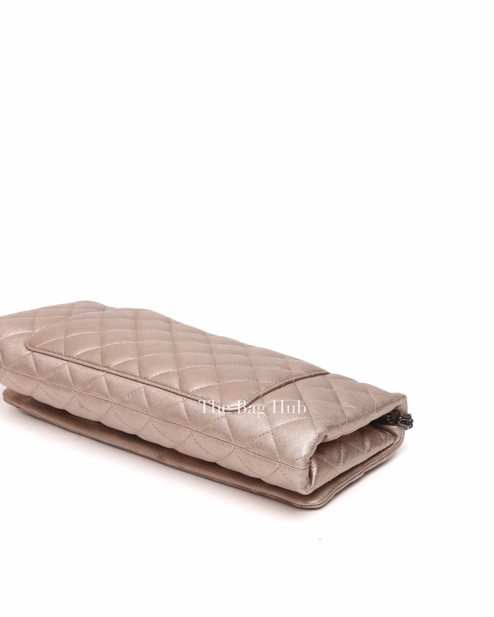Chanel Metallic Quilted Leather Butterfly Chain Clutch Bag