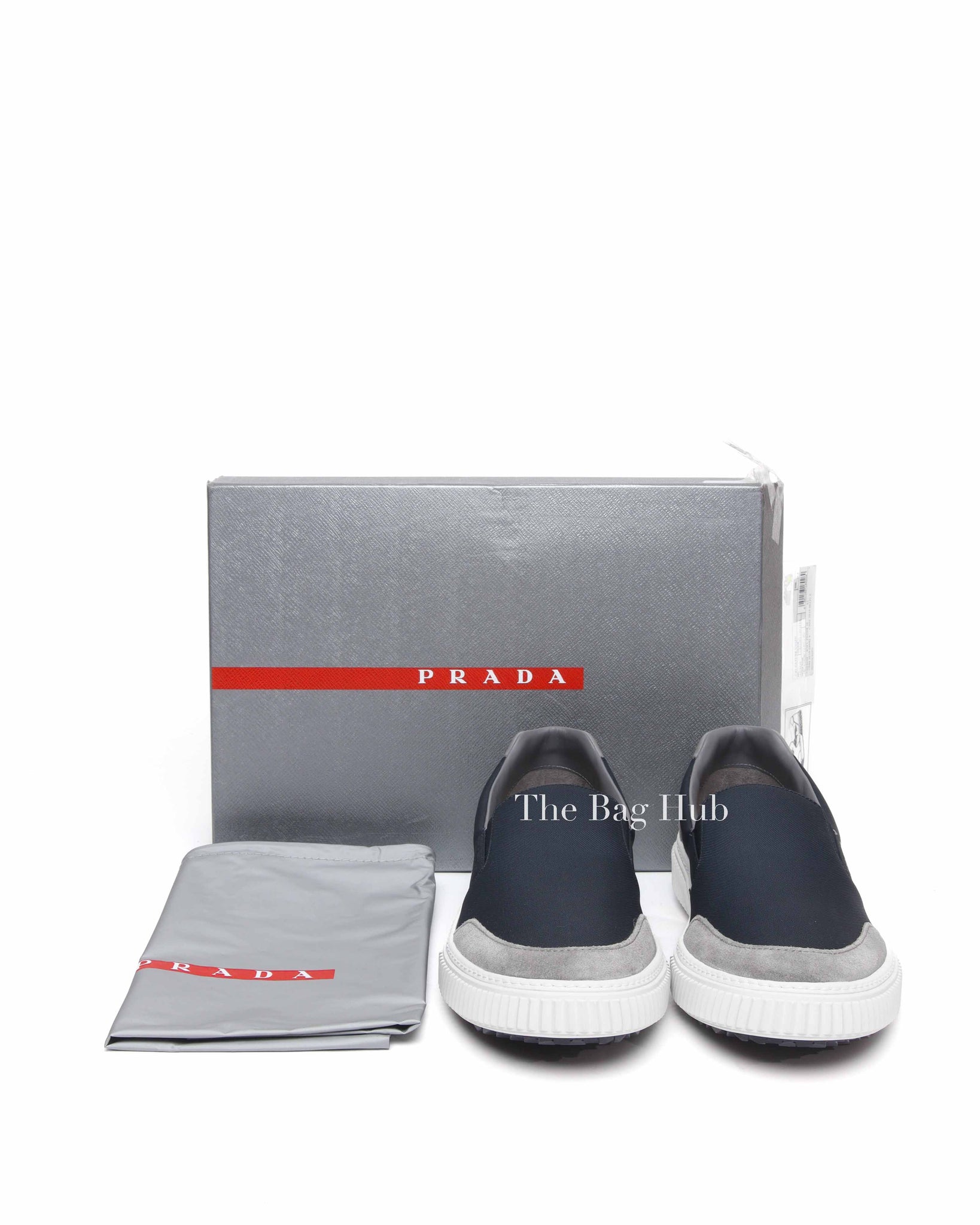 Prada Night Chrome Suede/Nylon Slip-On Men's Sneakers Size 9.5 4D3475