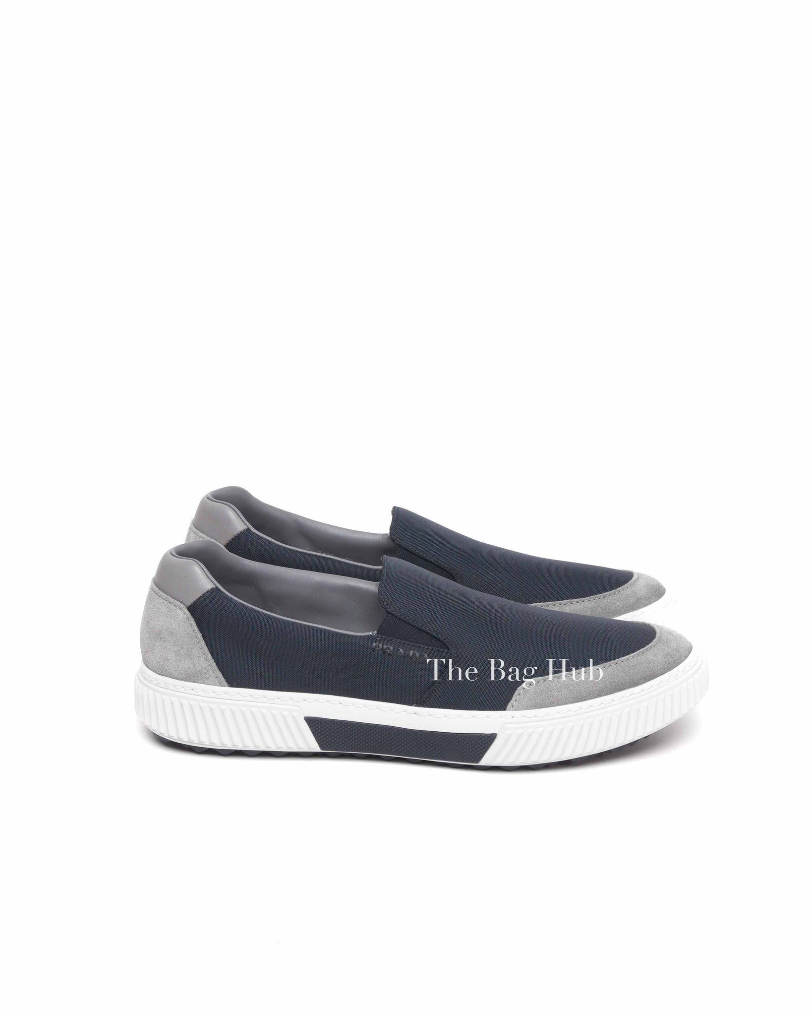 Prada Night Chrome Suede/Nylon Slip-On Men's Sneakers Size 9.5 4D3475