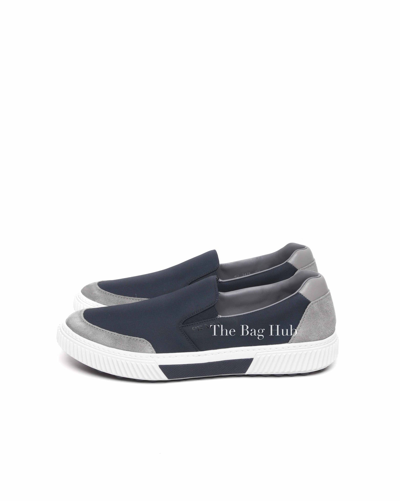 Prada Night Chrome Suede/Nylon Slip-On Men's Sneakers Size 9.5 4D3475