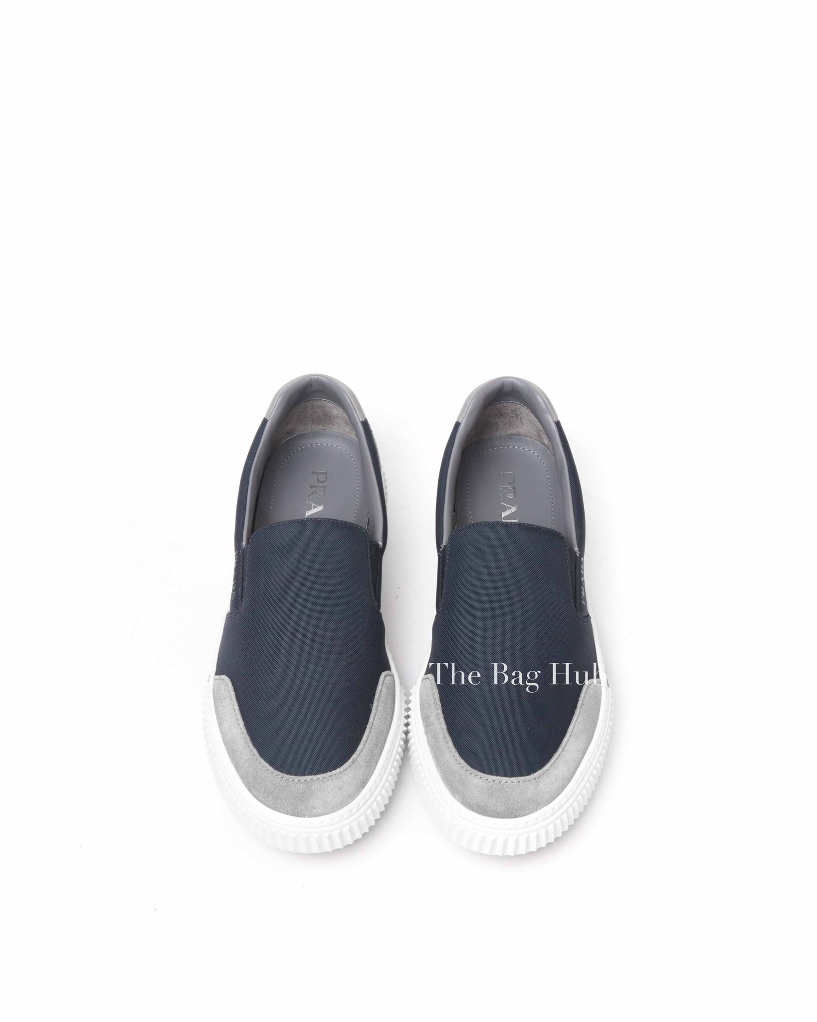 Prada Night Chrome Suede/Nylon Slip-On Men's Sneakers Size 9.5 4D3475