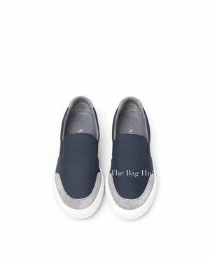 Prada Night Chrome Suede/Nylon Slip-On Men's Sneakers Size 9.5 4D3475