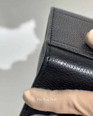 Gucci Black Leather GG Marmont Top Handle Bag