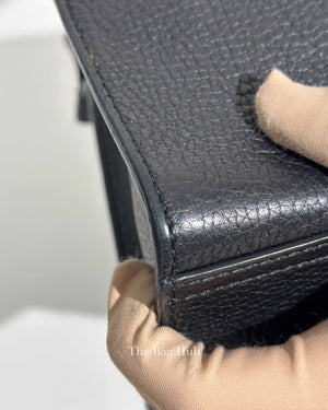 Gucci Black Leather GG Marmont Top Handle Bag